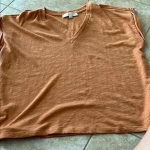 LOFT Orange Sleeveless Boxy T-Shirt